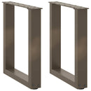 sofabordsben U-formet 2 stk. naturstål 28 x (42-43) cm stål