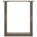 sofabordsben U-formet 2 stk. naturstål 28 x (42-43) cm stål