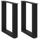 sofabordsben U-formet 2 stk. sort 38 x (42-43) cm stål