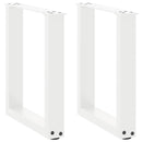 sofabordsben U-formet 2 stk. hvid 38 x (42-43) cm stål