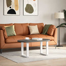sofabordsben U-formet 2 stk. hvid 38 x (42-43) cm stål