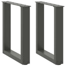 sofabordsben U-formet 2 stk. antracit 38 x (42-43) cm stål