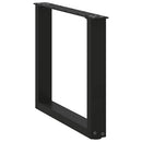 sofabordsben U-formet 2 stk. sort 50x(42-43) cm stål