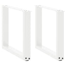 sofabordsben U-formet 2 stk. hvid 50x(42-43) cm stål