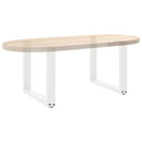 sofabordsben U-formet 2 stk. hvid 50x(42-43) cm stål