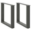 sofabordsben U-formet 2 stk. antracit 50x(42-43) cm stål
