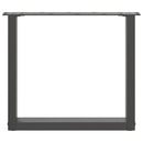 sofabordsben U-formet 2 stk. antracit 50x(42-43) cm stål