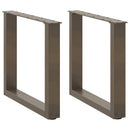 sofabordsben U-formet 2 stk. naturstål 50x(42-43) cm stål