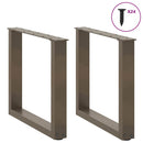 sofabordsben U-formet 2 stk. naturstål 50x(42-43) cm stål