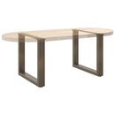 sofabordsben U-formet 2 stk. naturstål 50x(42-43) cm stål