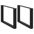 sofabordsben U-formet 2 stk. sort 60 x (42-43) cm stål