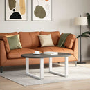 sofabordsben U-formet 2 stk. hvid 60 x (42-43) cm stål