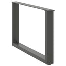 sofabordsben U-formet 2 stk. antracit 60x(42-43) cm stål