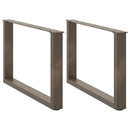 sofabordsben U-formet 2 stk. naturstål 60 x (42-43) cm stål