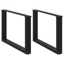 sofabordsben U-formet 2 stk. sort 70 x (42-43) cm stål