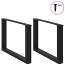 sofabordsben U-formet 2 stk. sort 70 x (42-43) cm stål