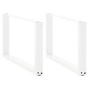 sofabordsben U-formet 2 stk. hvid 70 x (42-43) cm stål
