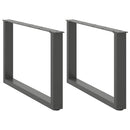 sofabordsben U-formet 2 stk. antracit 70 x (42-43) cm stål