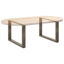 sofabordsben U-formet 2 stk. naturstål 70 x (42-43) cm stål