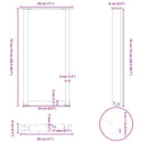 konsolbordben U-formet 2 stk. sort 28 x (72-73) cm stål