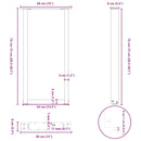 konsolbordben U-formet 2 stk. sort 38 x (72-73) cm stål