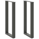 konsolbordben U-formet 2 stk. antracit 38 x (72-73) cm stål