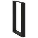 spisebordsben U-formet 2 stk. sort 50x(72-73) cm stål