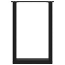 spisebordsben U-formet 2 stk. sort 50x(72-73) cm stål