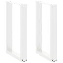 spisebordsben U-formet 2 stk. hvid 50x(72-73) cm stål