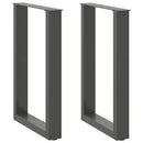 spisebordsben U-formet 2 stk. antracit 50x(72-73) cm stål