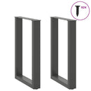 spisebordsben U-formet 2 stk. antracit 50x(72-73) cm stål
