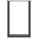spisebordsben U-formet 2 stk. antracit 50x(72-73) cm stål