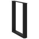spisebordsben U-formet 2 stk. sort 60 x (72-73) cm stål