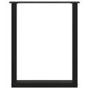 spisebordsben U-formet 2 stk. sort 60 x (72-73) cm stål