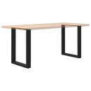 spisebordsben U-formet 2 stk. sort 60 x (72-73) cm stål