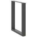 spisebordsben U-formet 2 stk. antracit 60 x (72-73) cm stål