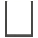 spisebordsben U-formet 2 stk. antracit 60 x (72-73) cm stål