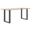 spisebordsben U-formet 2 stk. antracit 60 x (72-73) cm stål