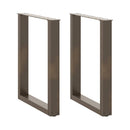 spisebordsben U-formet 2 stk. naturstål 60 x (72-73) cm stål