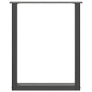 spisebordsben U-formet 2 stk. sort 70 x (72-73) cm stål