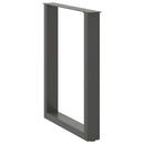 spisebordsben U-formet 2 stk. antracit 70 x (72-73) cm stål