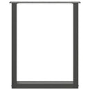 spisebordsben U-formet 2 stk. antracit 70 x (72-73) cm stål