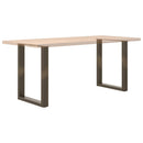 spisebordsben U-formet 2 stk. naturstål 70x(72-73) cm stål