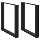 spisebordsben U-formet 2 stk. sort 80 x (72-73) cm stål