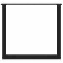 spisebordsben U-formet 2 stk. sort 80 x (72-73) cm stål