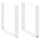 spisebordsben U-formet 2 stk. hvid 80x(72-73) cm stål