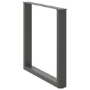 spisebordsben U-formet 2 stk. antracit 80x(72-73) cm stål
