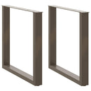 spisebordsben U-formet 2 stk. naturstål 80x(72-73) cm stål