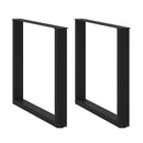 spisebordsben U-formet 2 stk. sort 90 x (72-73) cm stål