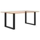 spisebordsben U-formet 2 stk. sort 90 x (72-73) cm stål